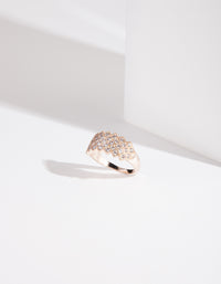 Rose Gold Cubic Zirconia Lattice Ring - link has visual effect only