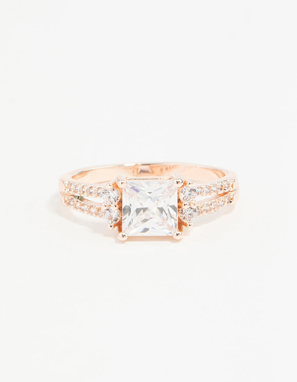 Rose Gold Double Band Cubic Zirconia Ring