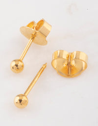 Gold 24K Ball Piercing Stud 3mm - link has visual effect only