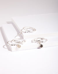 Silver Dainty Diamante Ring Pack - link has visual effect only