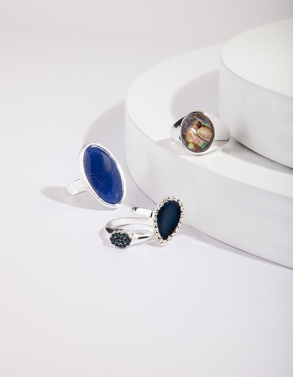 RGPK SS BLUE STONE SET 4PK RG