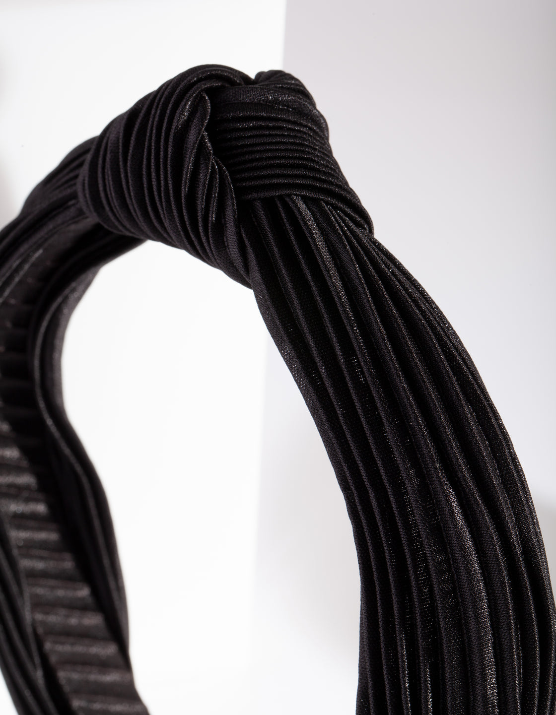 Black Pleated Turban Headband
