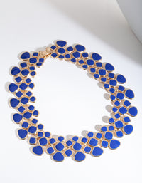 BLUE SG ENML MOSAIC COLLAR NL - link has visual effect only