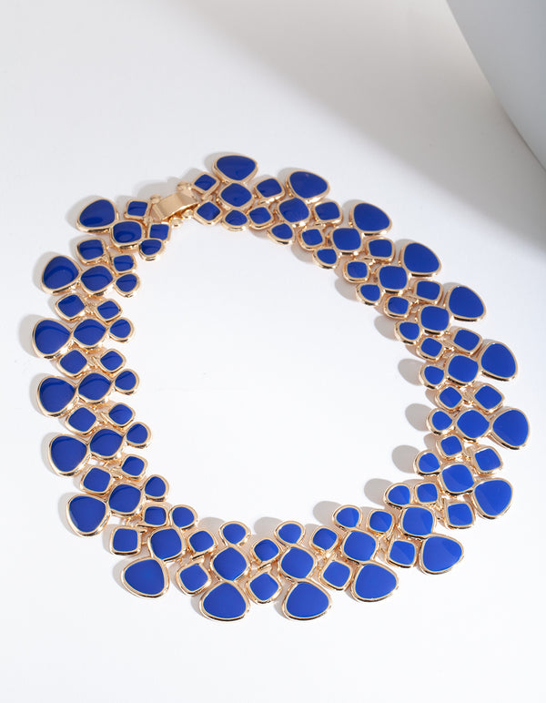BLUE SG ENML MOSAIC COLLAR NL