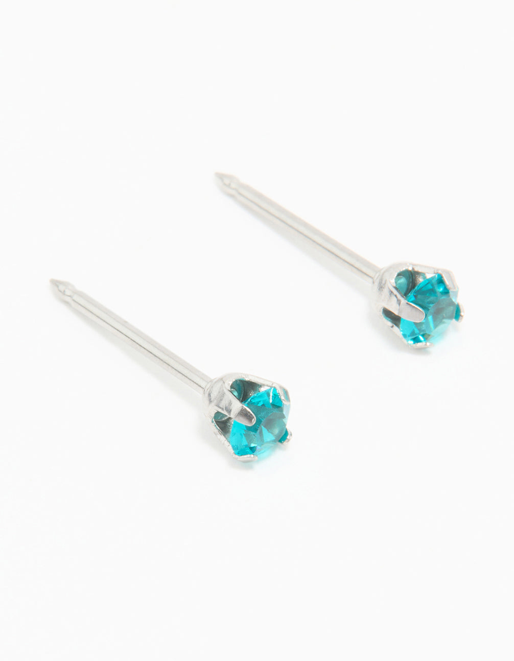 Surgical Steel Blue Zircon Crystal Piercing Stud 3mm