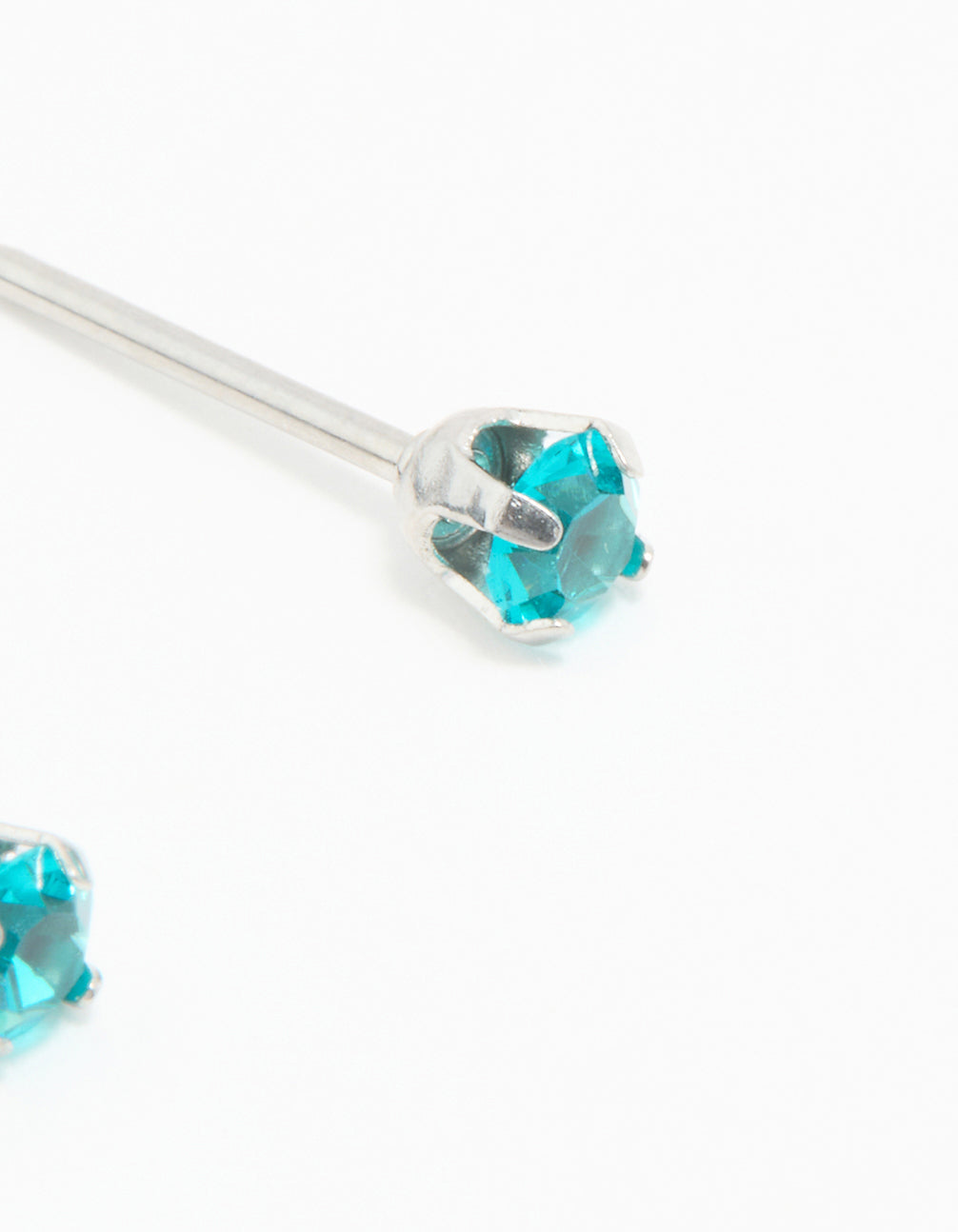 Surgical Steel Blue Zircon Crystal Piercing Stud 3mm