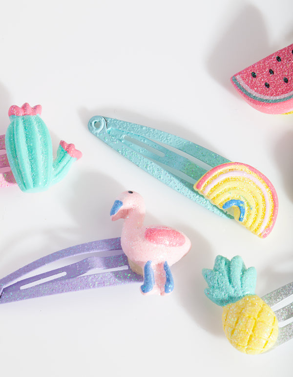 Kids Multi Rainbow Novelty Clip 6-Pack