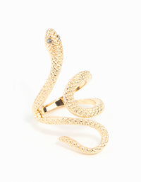 Gold Etched Snake Ring - link has visual effect only