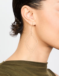 Gold Diacut Hollow Diamond Drop Earrings - link has visual effect only