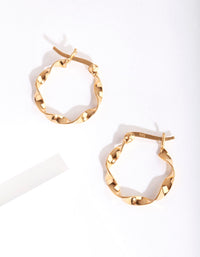 Gold Plated Sterling Silver 15mm Twist Hoop Earrings - link has visual effect only