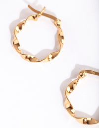 Gold Plated Sterling Silver 15mm Twist Hoop Earrings - link has visual effect only