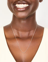 Sterling Silver 45cm Plain Chain Necklace - link has visual effect only