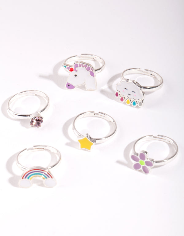 Kids Cloud Unicorn Ring 6-Pack