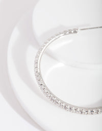 Silver Cubic Zirconia 45mm Hoop Earrings - link has visual effect only