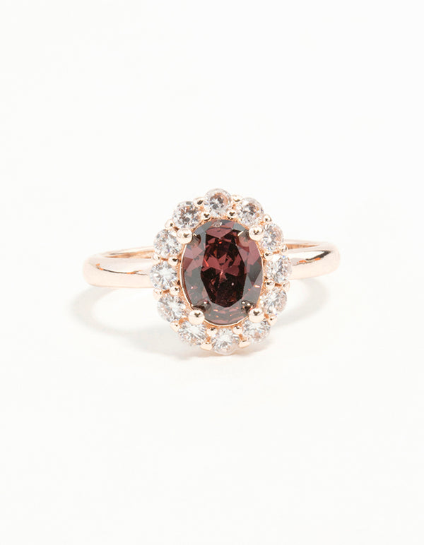 Rose Gold Pink Stone Engagement Ring