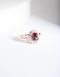 Rose Gold Pink Stone Engagement Ring - link has visual effect only