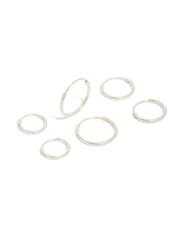 Sterling Silver Classic Hoop Pack
