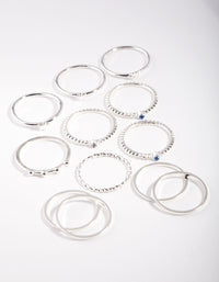 Silver Blue Gem Layered Ring Pack - link has visual effect only