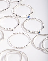 Silver Blue Gem Layered Ring Pack - link has visual effect only