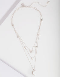 Silver Celestial Diamante Layered Necklace - link has visual effect only