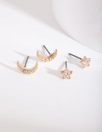 Gold Celestial Diamante Earring Pack - link has visual effect only
