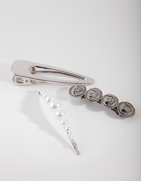 Mix & Match Coin & Pearl Hair Clip Pack
