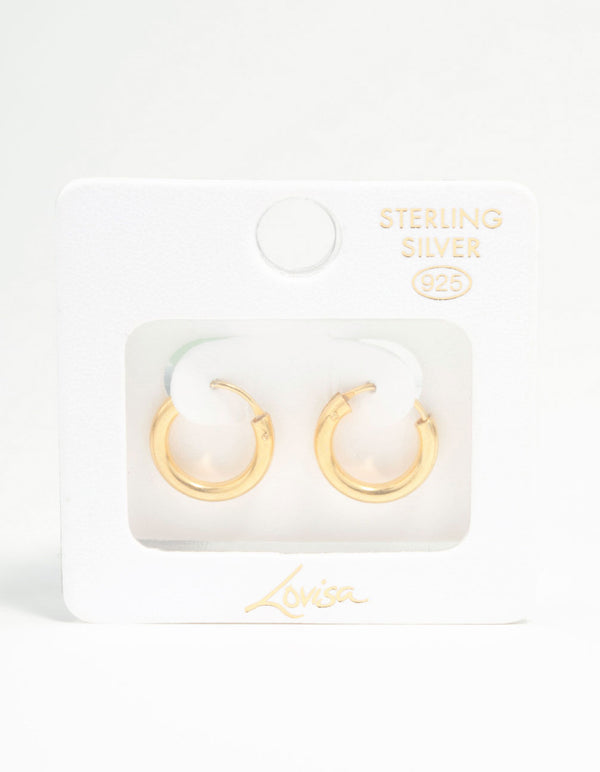 Gold Plated Sterling Silver Large Huggie Earrings Lovisa
