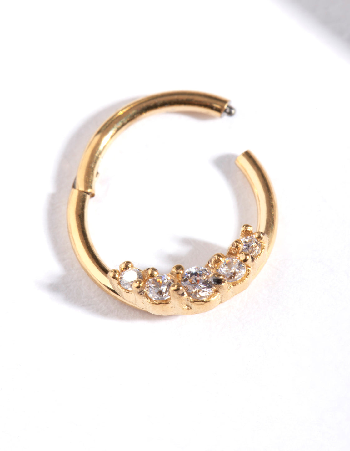 Gold Plated Surgical Steel Diamante Clicker Earring