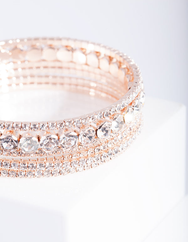 Rose Gold Multi Diamante Arm Cuff