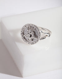 Silver Bee Coin Ring - link has visual effect only
