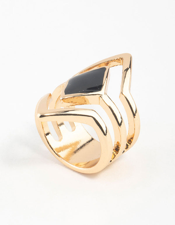 Gold Diamond Shape Ring