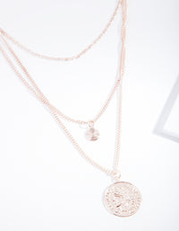 Rose Gold Disc Multi-Layer Necklace - link has visual effect only