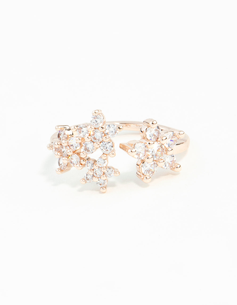 Rose Gold Cubic Zirconia Flower Ring