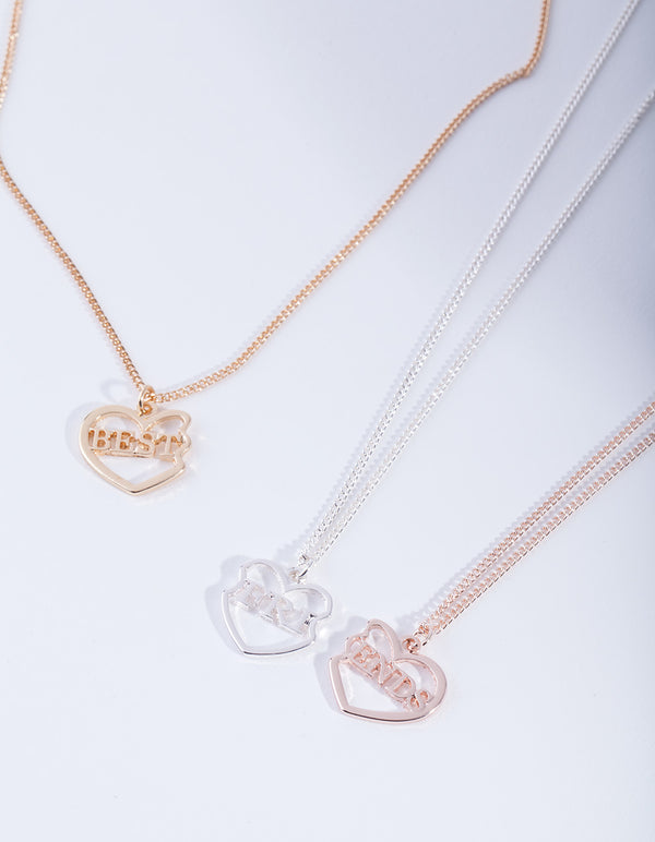 Mixed Metal Best Friends Necklace Pack