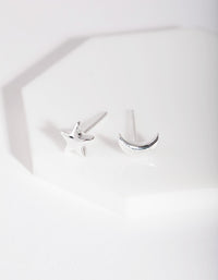 Sterling Silver Celestial Mismatch Stud Earrings - link has visual effect only