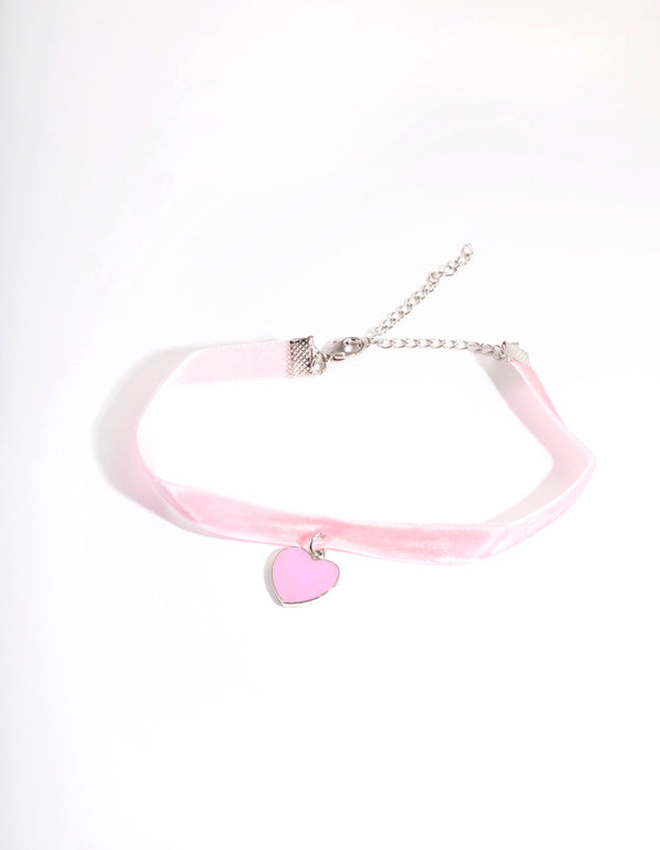 VAL1 FB GLITTER HEART CHOKER