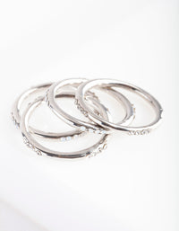 Rhodium Synthetic Opal Crystal Ring 4-Pack - link has visual effect only