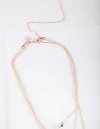 Rose Gold Matte Bead Necklace - link has visual effect only
