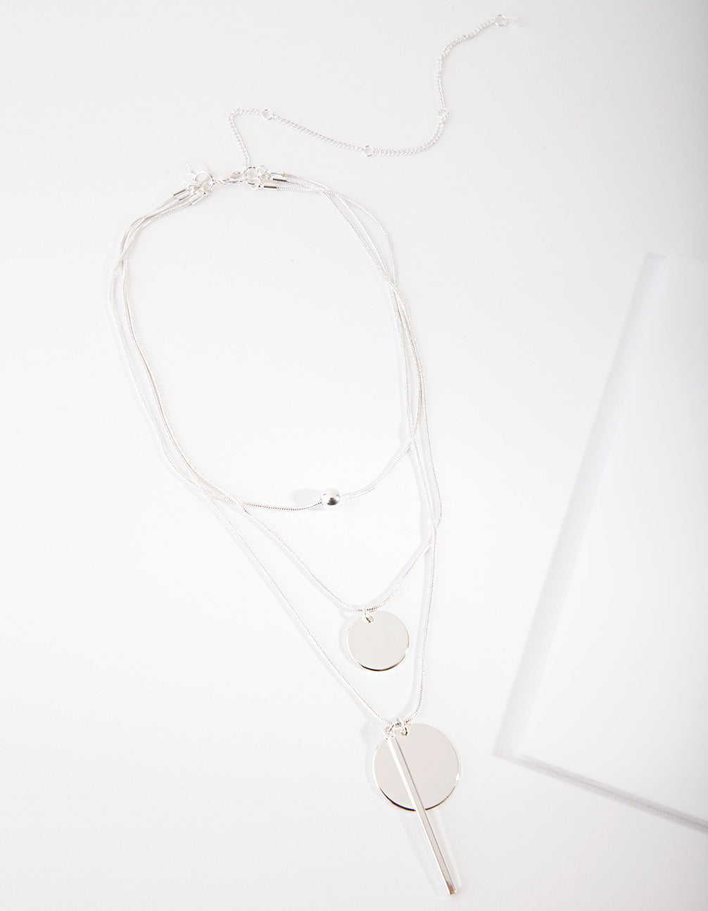 Silver 3 Row Bead Necklace