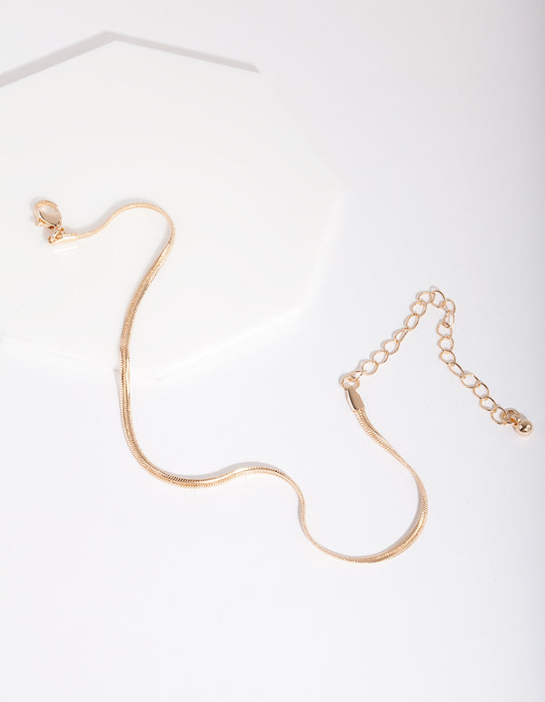 Gold 2mm Snake Chain Anklet