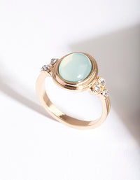 Gold Oval Diamante Ring - link has visual effect only