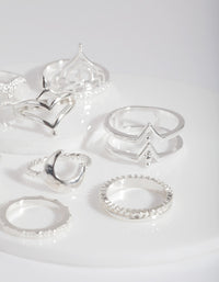 Silver Bohemian Moon Ring 8-Pack - link has visual effect only