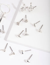 Silver Cross & Moon Earring 12-Pack - link has visual effect only
