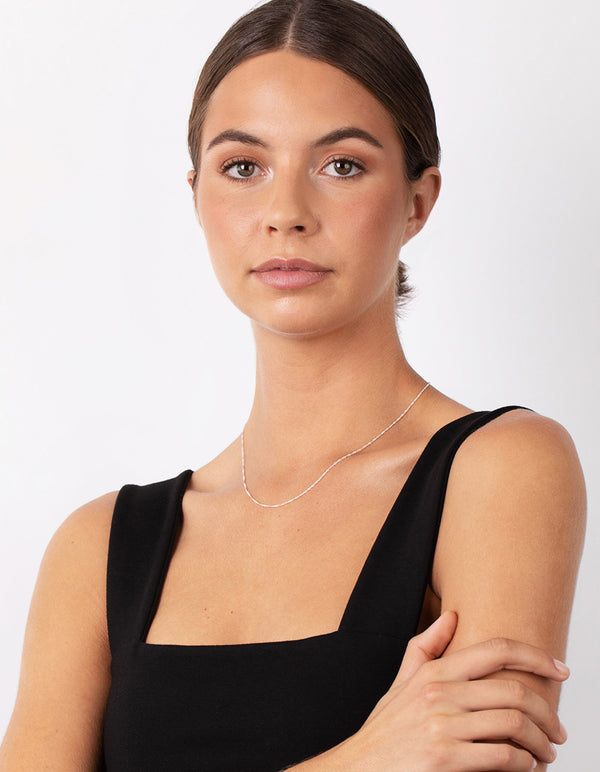 Sterling Silver Singapore Chain 45cm Necklace