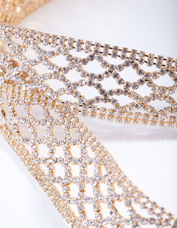 Gold Diamante Pattern Belt