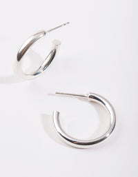 Sterling Silver Thick Open Hoop Earrings - link has visual effect only