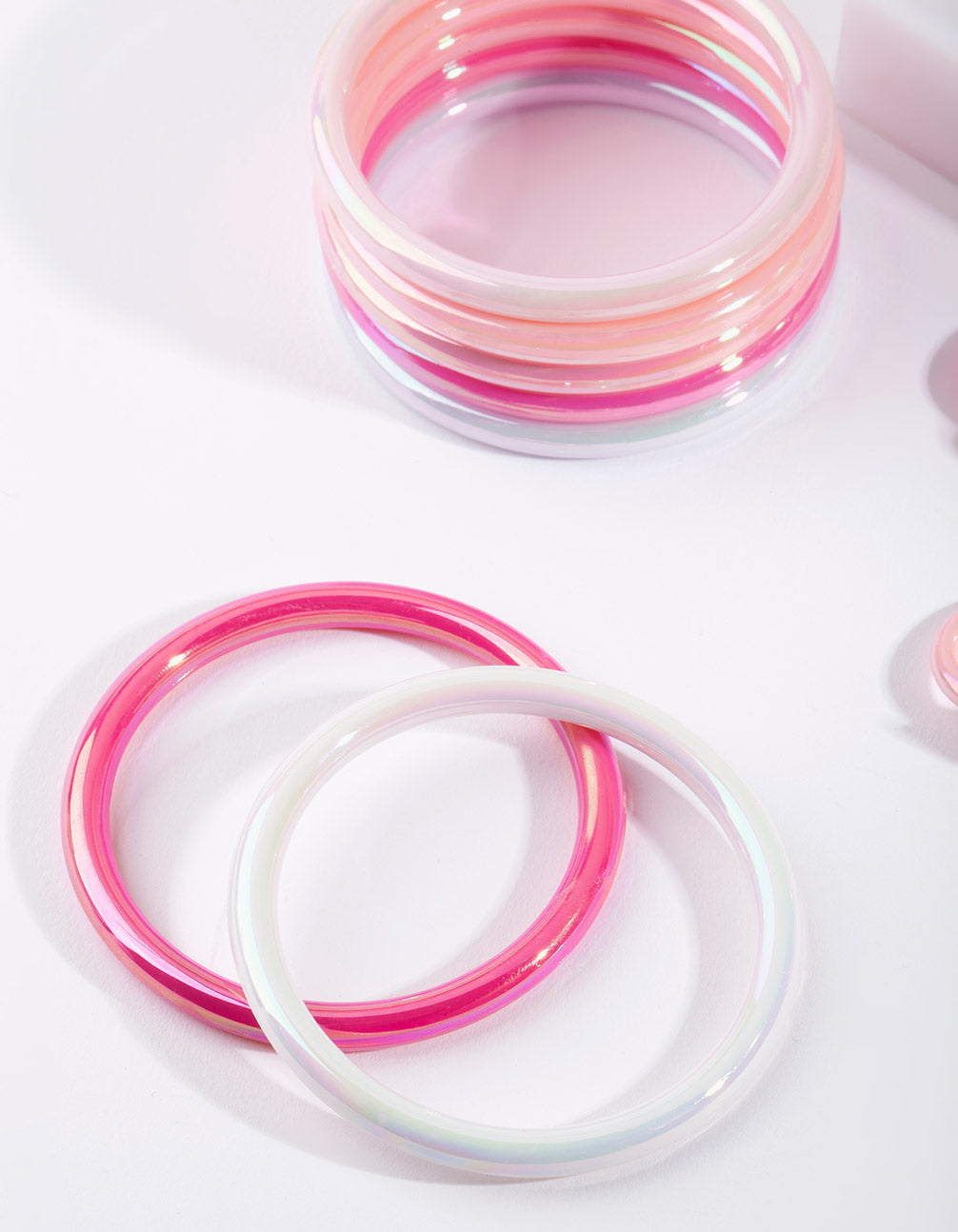 Kids Pink Bracelet & Ring 7-Pack Set