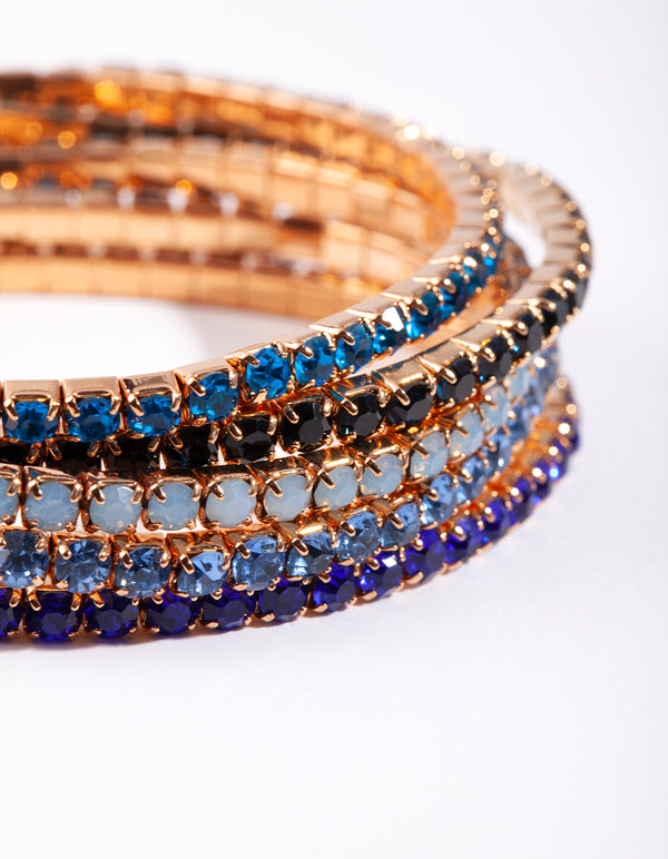 Blue Diamante Bracelet 5-Pack