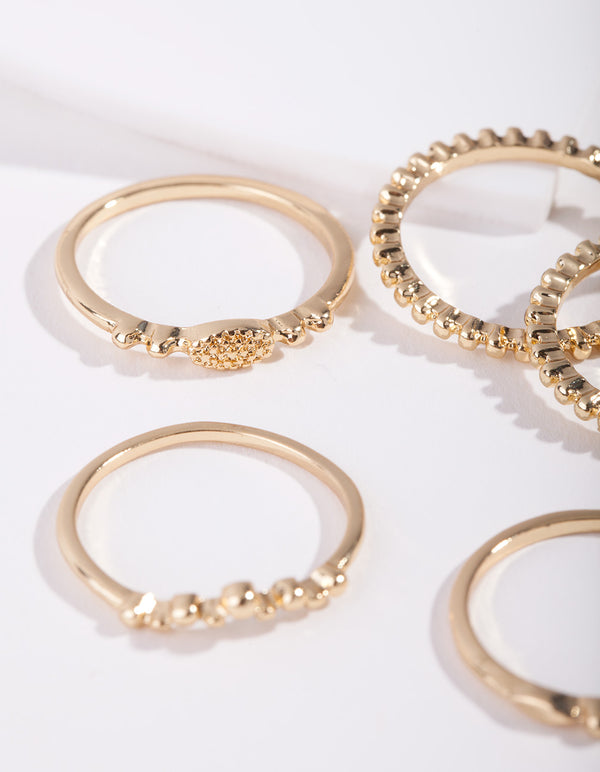 Gold Plated Fine Ring Stack 5-Pack