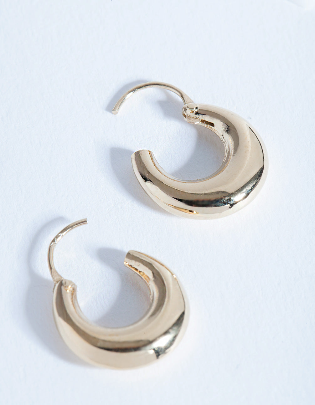 Gold Plated Sterling Silver Thick Huggie Earrings